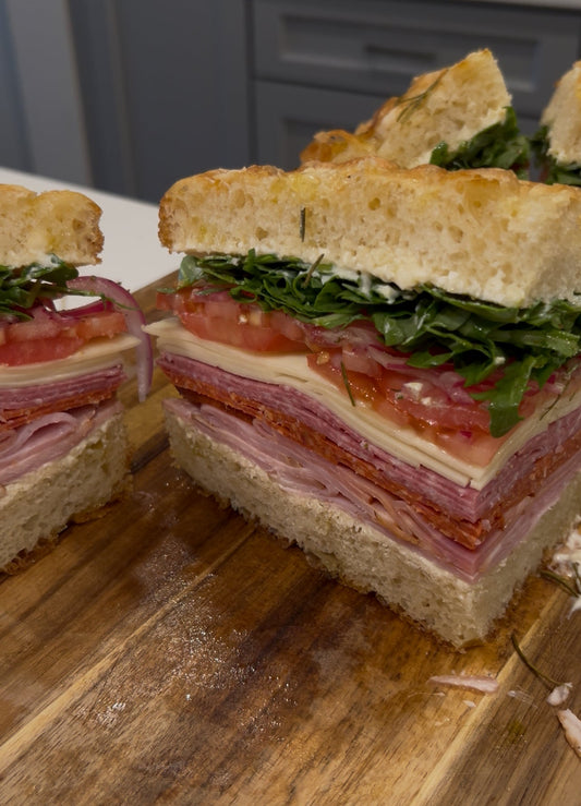 Italian Sandwich on Focaccia Bread