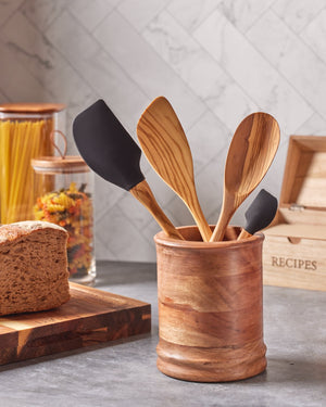Traditional Olive Wood 5 Piece Kitchen Utensil Set Cooking